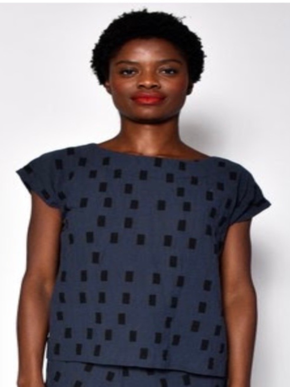 NWT UZI NYC geometric pattern cotton top shirt one size OS free size